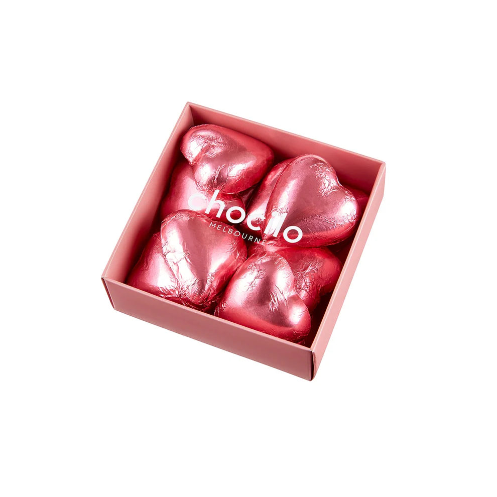 Chocilo 10 Pack Foiled Hearts in Milk Chocolate - 80g