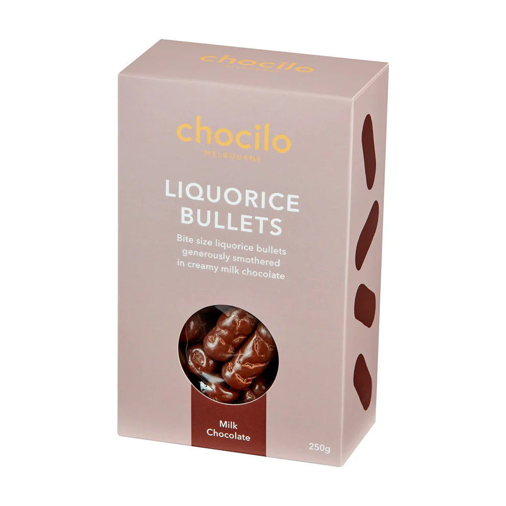 Chocilo Liquorice Bullets in Milk Chocolate - 250g