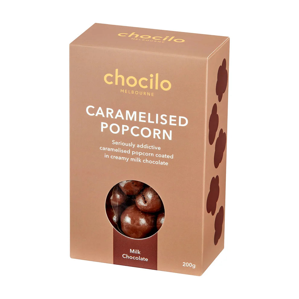 Chocilo Caramelised Popcorn in Milk Chocolate - 200g