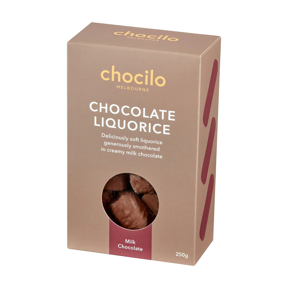 Chocilo Liquorice in Milk Chocolate - 250g