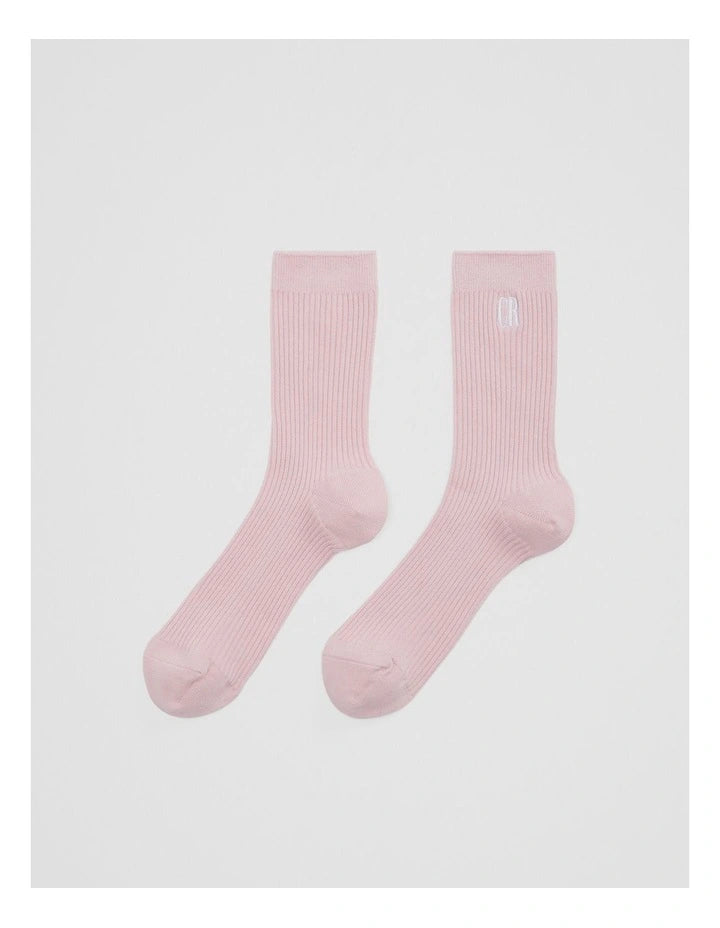 Australian Cotton Blend CR Sport Quarter Crew Sock | Pink Floss