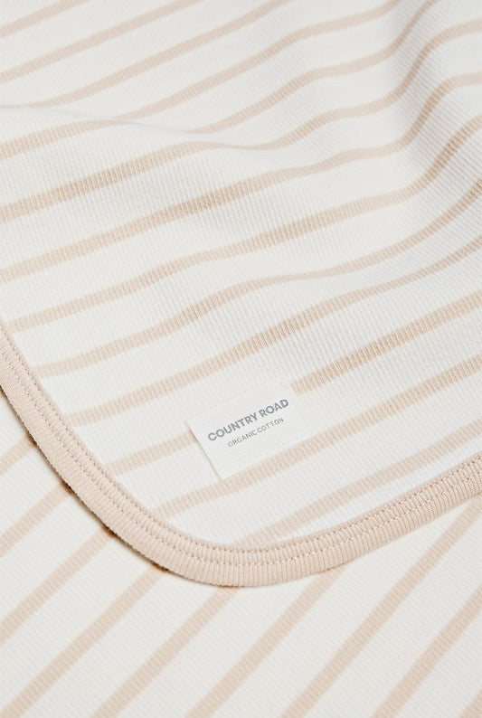 Country Road Organically Grown Cotton Stripe Rib Blanket