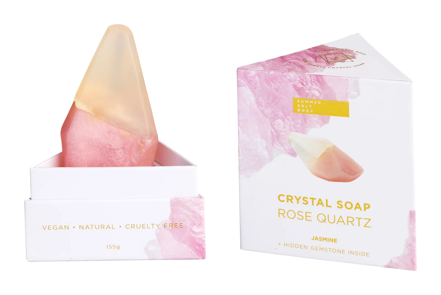 Summer Salt Body Rose Quartz Crystal Soap