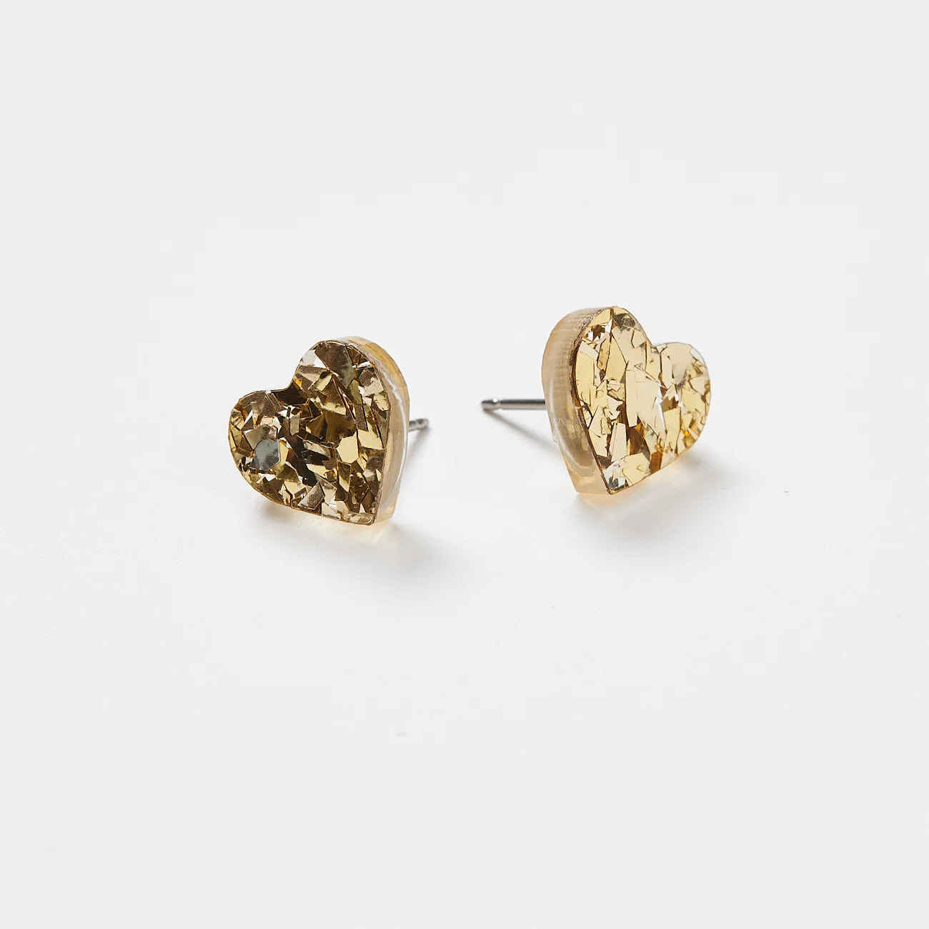 Martha Jean Heart Stud Earrings | Gold