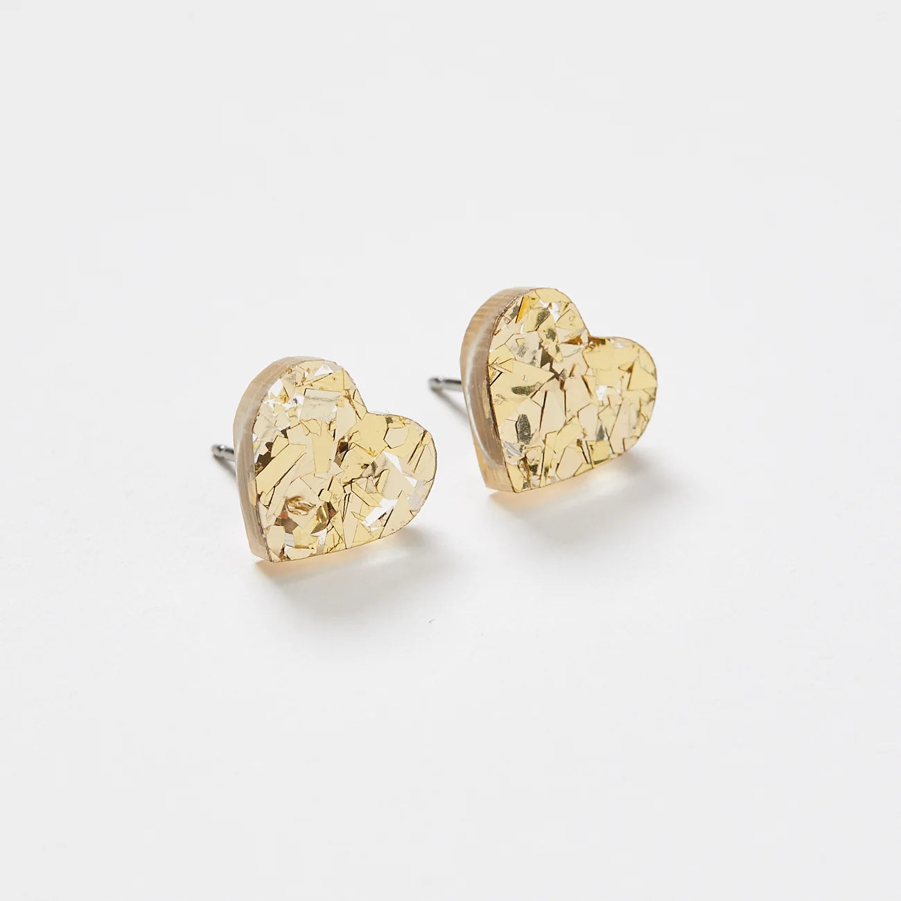 Martha Jean Heart Stud Earrings | Gold