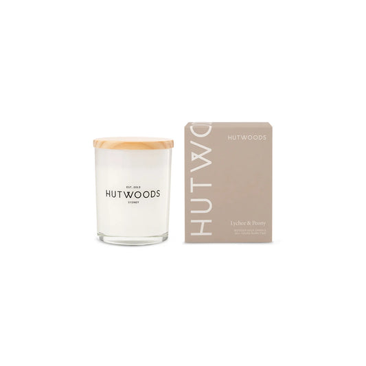 Hutwoods Lychee & Peony Candle | Small | 30+ Hours Burn Time