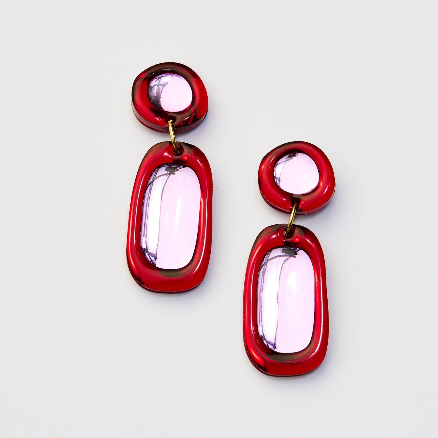 Martha Jean Jelly Drop Earrings | Burgundy + Violet