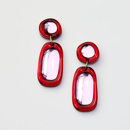 Martha Jean Jelly Drop Earrings | Burgundy + Violet