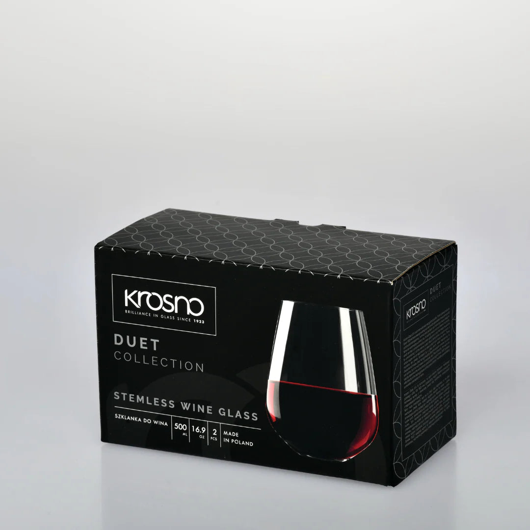 Krosno Duet Stemless Wine Glass 500ml Set of 2