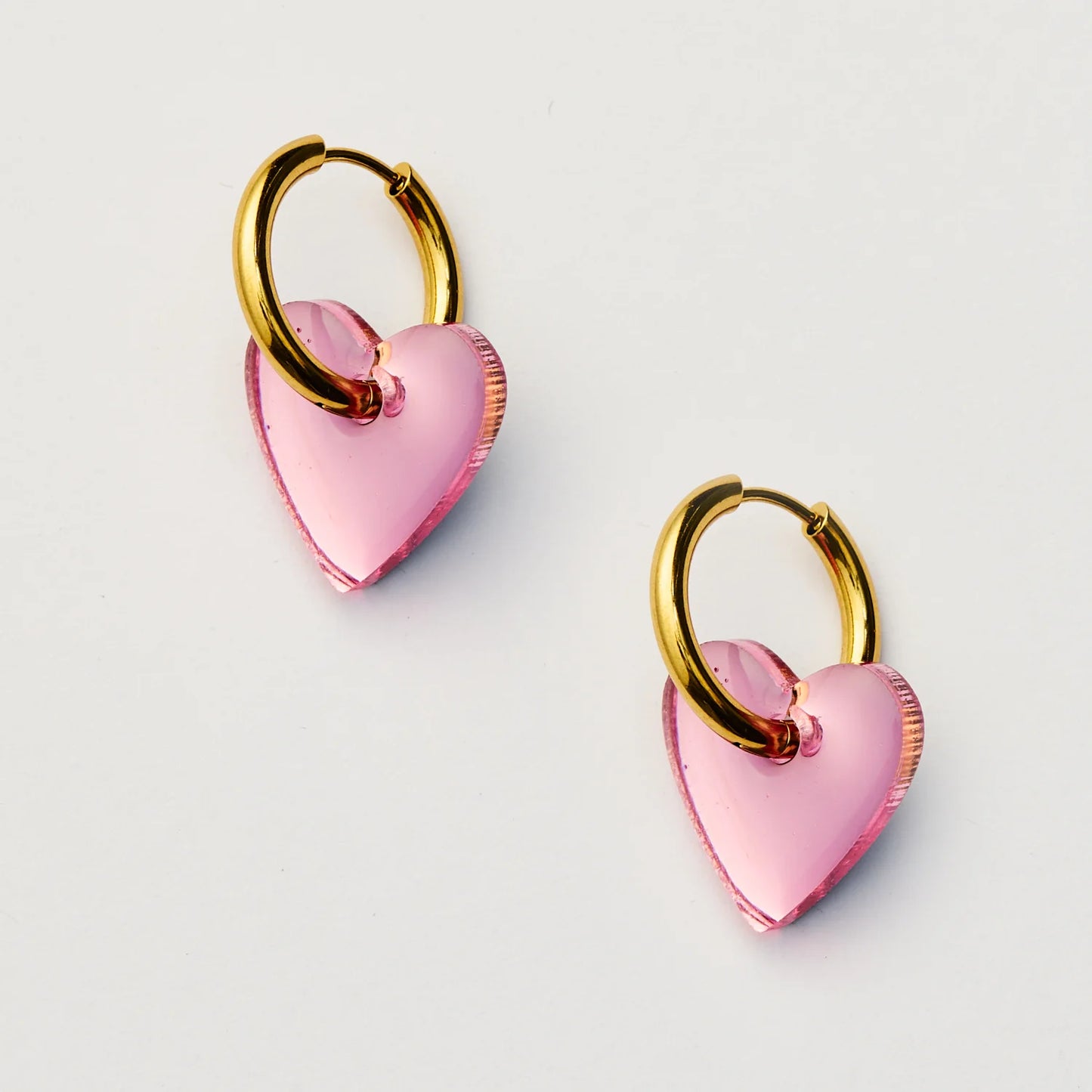 Martha Jean Marty Heart Earrings | Pink