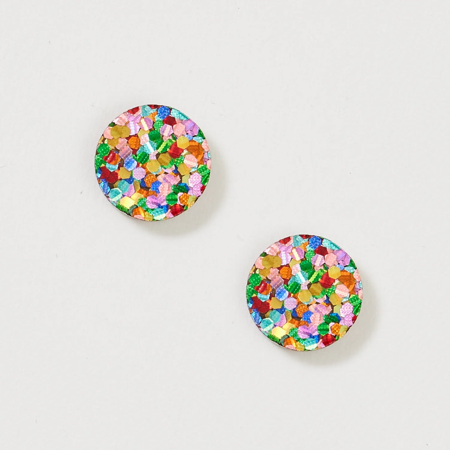 Martha Jean Mini Circle Stud Earrings | Rainbow