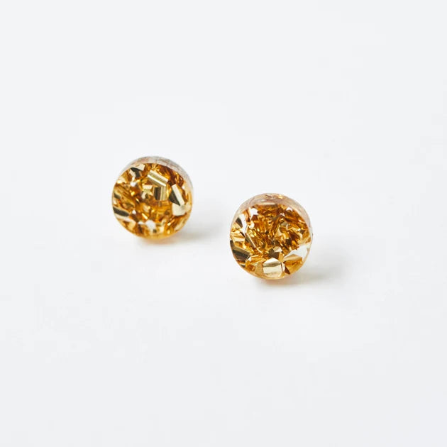 Martha Jean Mini Circle Stud Earrings | Gold Dust