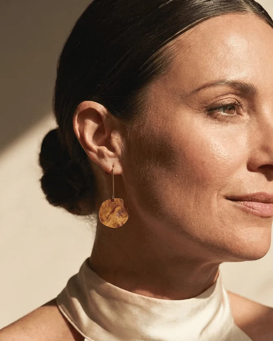 Mingled Organic Dangle Earrings – Caramel