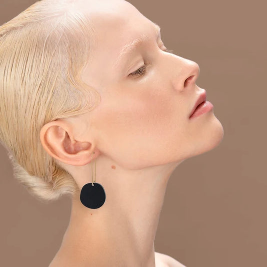 Mingled Organic Dangle Earrings – Matte Black